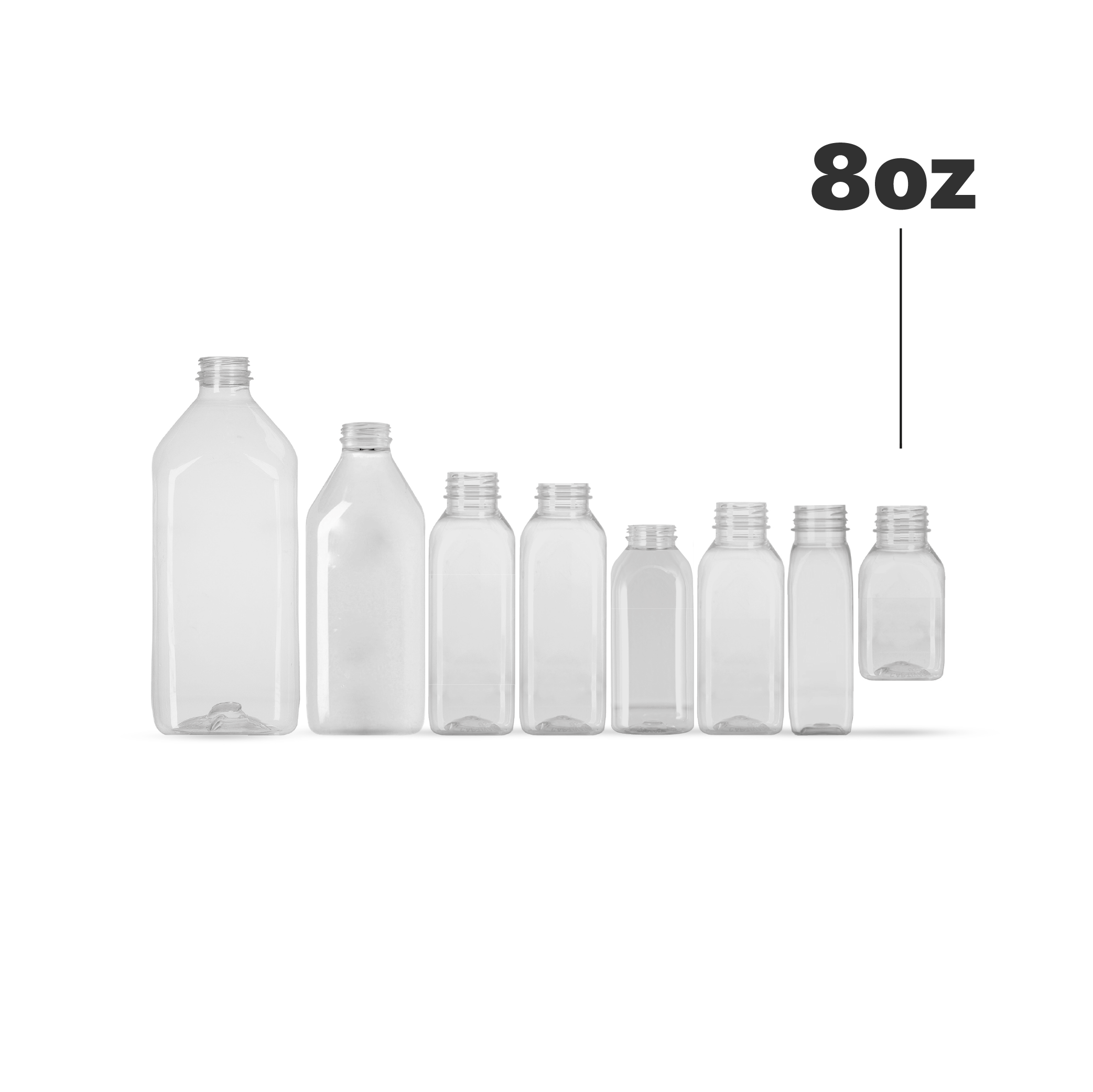 8oz Round PET Empty Plastic Bottle Clear with Custom Cap for