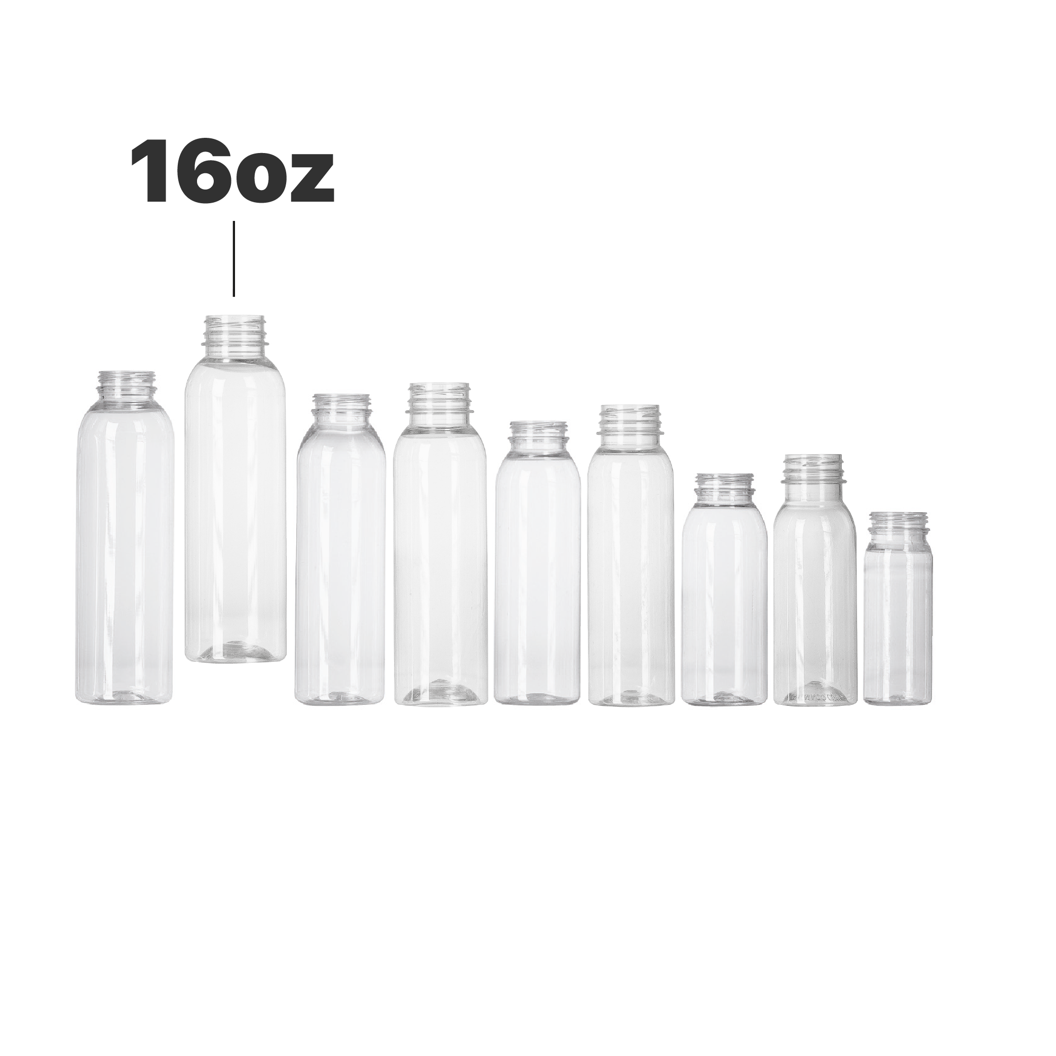 wholesale 8oz 16oz clear beverage bottles